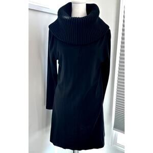 Alice + Olivia Merino Wool Black Sweater Dress Oversized Cowl Neck Small or XS